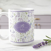 Personalized Purple Wildflower Mug Koffiemok