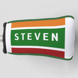 Personalized Putter Name Stripe Badge Retro Colorb Golfheadcover