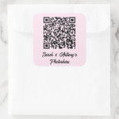 Personalized QR Code Wedding Photo Share Website Vierkante Sticker (Tas)