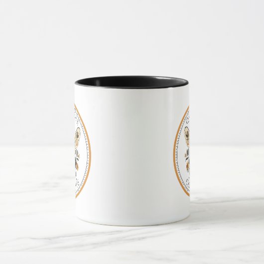 Personalized Queen Bee Floral Mok (Midden)