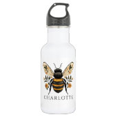 Personalized Queen Bee Floral Waterfles (Voorkant)