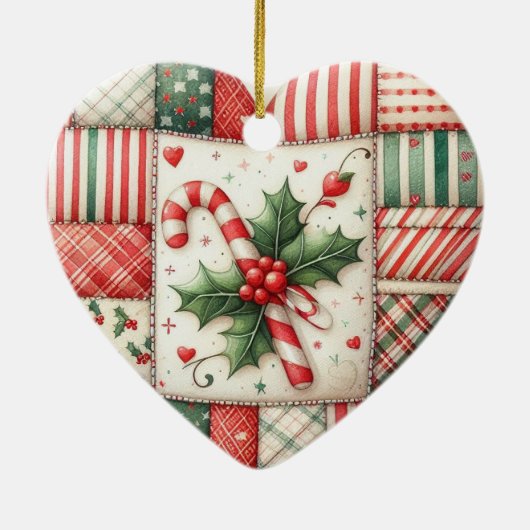 Personalized Quilter's Patchwork Star Christmas Keramisch Ornament (Achterkant)