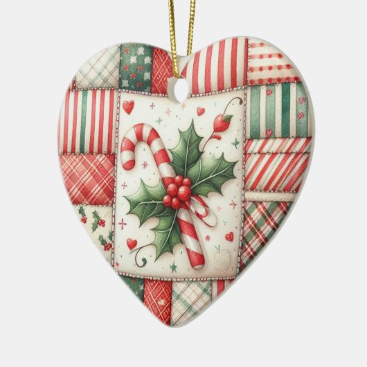 Personalized Quilter's Patchwork Star Christmas Keramisch Ornament (Links)