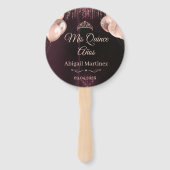 Personalized Quinceañera Hand Fans | Quince Handwaaier (Voorkant)