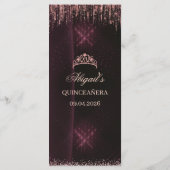 Personalized Quinceañera Menu Card | QUINCEAÑERA (Achterkant)