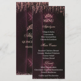 Personalized Quinceañera Menu Card | QUINCEAÑERA
