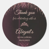 Personalized Quinceañera Stickers | Custom Name &  (Voorkant)