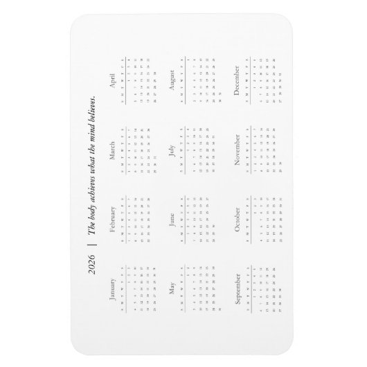 Personalized Quote 2026 Calendar Magent Magneet (Verticaal)