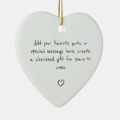 Personalized Quote Custom Gift Ceramic Ornament (Rechts)