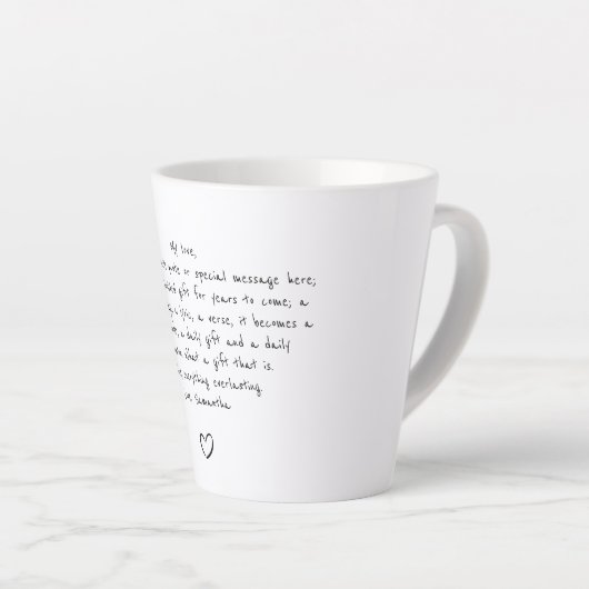 Personalized Quote Handwritten Coffee Tea Latte Mok (Rechterhoek)