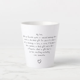 Personalized Quote Handwritten Coffee Tea Latte Mok