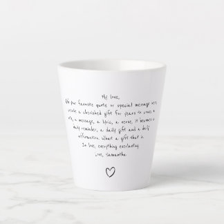 Personalized Quote Handwritten Coffee Tea Latte Mok