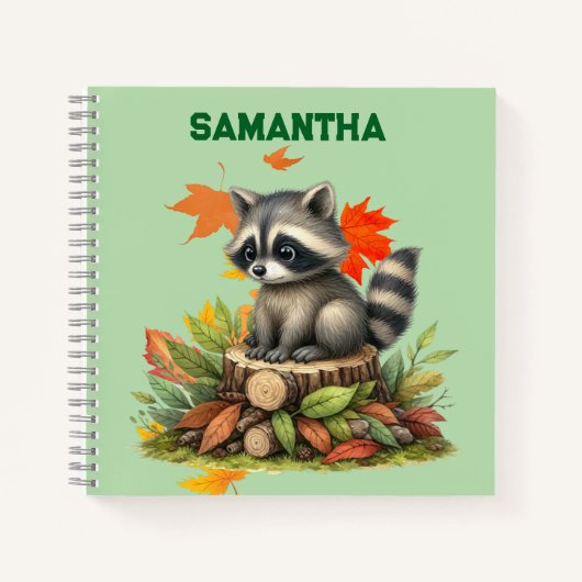 Personalized Raccoon Notebook Notitieboek (Voorkant)