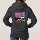 Personalized Race Car Name Number Hoodie (Achterkant)
