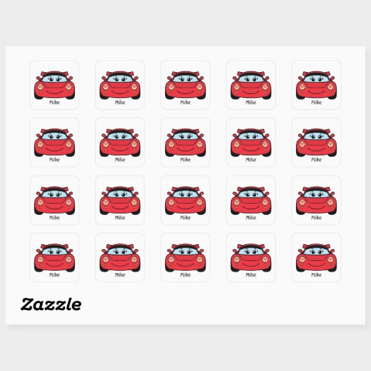 Personalized Race Car Valentine Sticker (Vel)