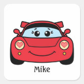 Personalized Race Car Valentine Sticker (Voorkant)