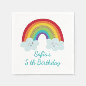 Personalized Rainbow 5th Birthday Cute Kids Party Servet (Voorkant)