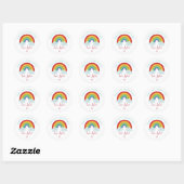 Personalized Rainbow Birthday Thank You Party Ronde Sticker (Vel)