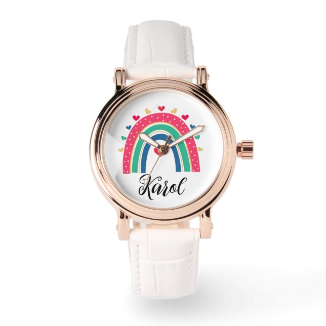 Personalized rainbow bracelet watch for mom. horloge (Voorkant)