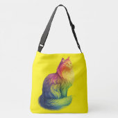 Personalized Rainbow Cat Monogram  Crossbody Tas (Achterkant)