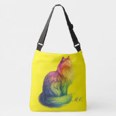Personalized Rainbow Cat Monogram  Crossbody Tas (Voorkant)