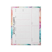 Personalized Rainbow Cloud Border, Weekly Planner Notitieblok (Linkerzijde)
