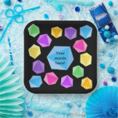 Personalized Rainbow Dice Papieren Bordje (Feest)