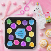 Personalized Rainbow Dice Papieren Bordje (Feest)
