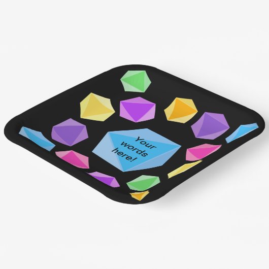 Personalized Rainbow Dice Papieren Bordje (Gebogen)