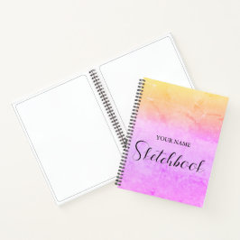 Personalized Rainbow Gradient Name Sketchbook  Notitieboek