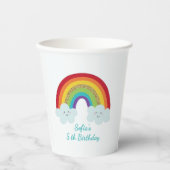 Personalized Rainbow Kids Birthday Custom Name Papieren Bekers (Voorkant)