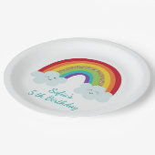 Personalized Rainbow Kids Birthday Custom Name Papieren Bordje (Gekanteld)