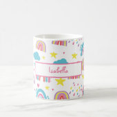Personalized Rainbow Mug for Girls with Name Koffiemok (Center)