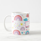Personalized Rainbow Mug for Girls with Name Koffiemok (Links)