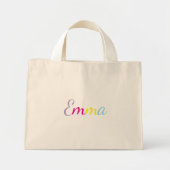 Personalized Rainbow Name Tote Bag (Voorkant)