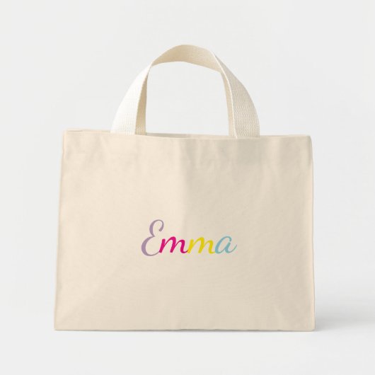 Personalized Rainbow Name Tote Bag (Voorkant)