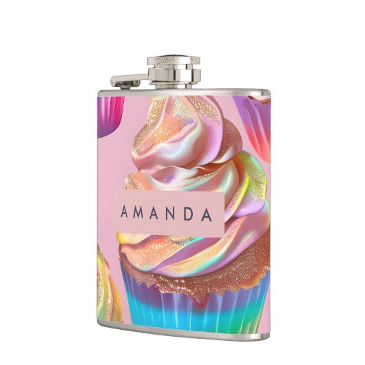 Personalized Rainbow Pastel Cupcake with Glitter Heupfles (Links)