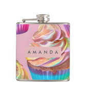 Personalized Rainbow Pastel Cupcake with Glitter Heupfles (Voorkant)