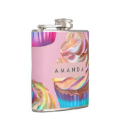 Personalized Rainbow Pastel Cupcake with Glitter Heupfles (Rechts)