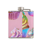 Personalized Rainbow Pastel Cupcake with Glitter Heupfles (Achterkant)