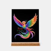 Personalized Rainbow Phoenix Name Birthdate Gift Acryl Bord (Voorkant)