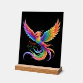Personalized Rainbow Phoenix Name Birthdate Gift Acryl Bord (Hoek)