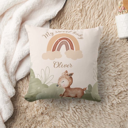 Personalized rainbow pillow with name kussen (Deken)