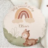 Personalized rainbow pillow with name rond kussen