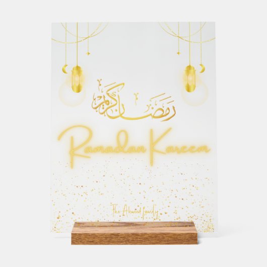 Personalized Ramadan Kareem Acrylic Home Decor Sig (Voorkant)