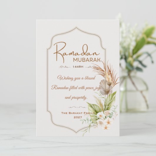 Personalized Ramadan Mubarak Greeting Card Bedankkaart (Staand voorkant)