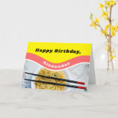 Personalized Ramen Noodles Packet Funny Birthday Kaart (Gele Bloem)