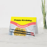 Personalized Ramen Noodles Packet Funny Birthday Kaart<br><div class="desc">This funny greeting card is perfect voor creating a personalized card for birthdays and other occasions. Het is has the look of a packet of noodles. The yellow and red graphics are ready to be customized with your own greeting and name to create personalized cards for birthdays or any main....</div>