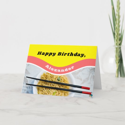 Personalized Ramen Noodles Packet Funny Birthday Kaart (Voorkant)