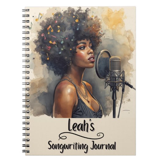 PERSONALIZED Rap Hip Hop Liedjes Schrijven Journal Notitieboek (Voorkant)